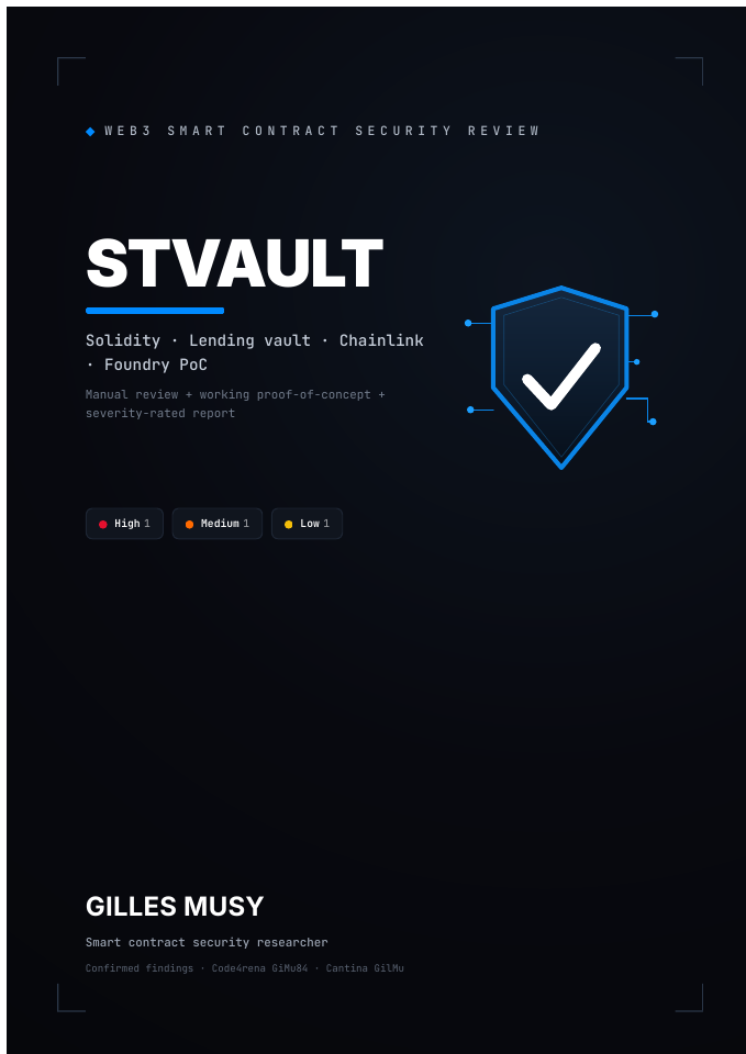 Cover of the StVault demonstration report by Gilles Musy